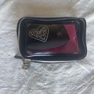 Victoria's Secret Black and Pink Clear Cosmetic Bag